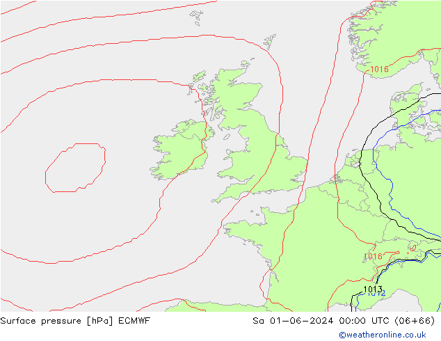 Luchtdruk (Grond) ECMWF za 01.06.2024 00 UTC