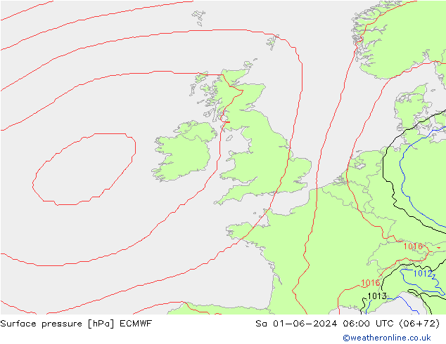 Bodendruck ECMWF Sa 01.06.2024 06 UTC