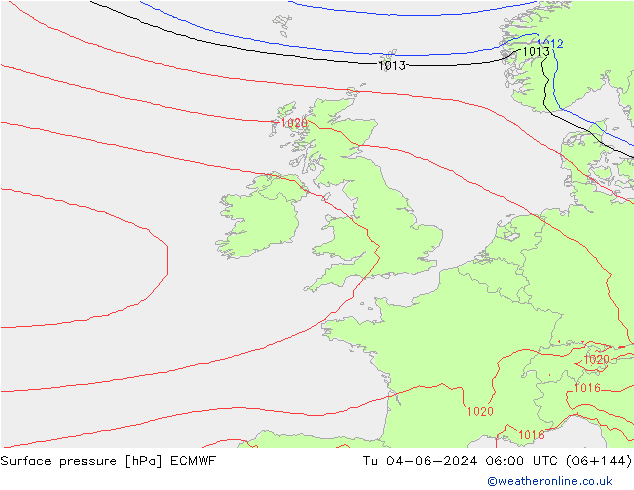 ciśnienie ECMWF wto. 04.06.2024 06 UTC