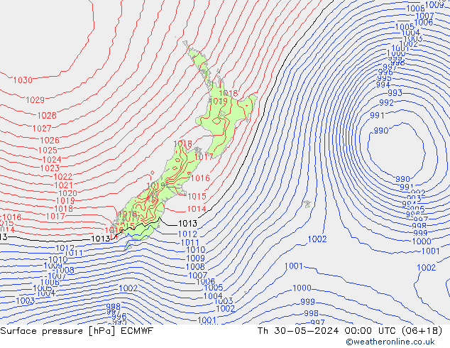 Bodendruck ECMWF Do 30.05.2024 00 UTC