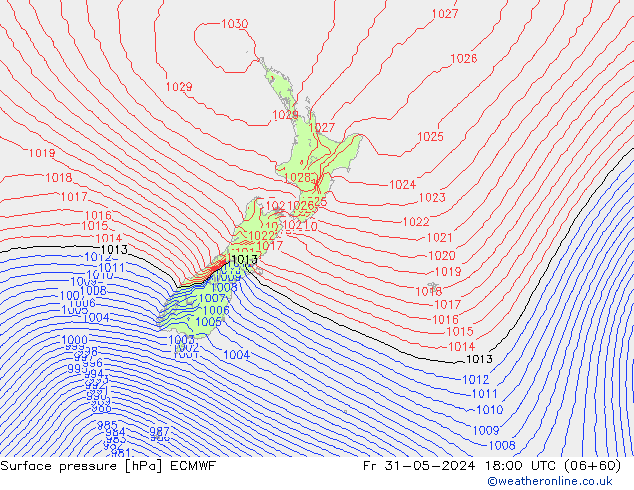 Yer basıncı ECMWF Cu 31.05.2024 18 UTC