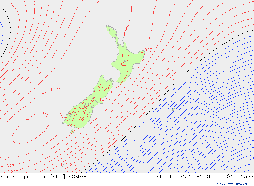 Luchtdruk (Grond) ECMWF di 04.06.2024 00 UTC