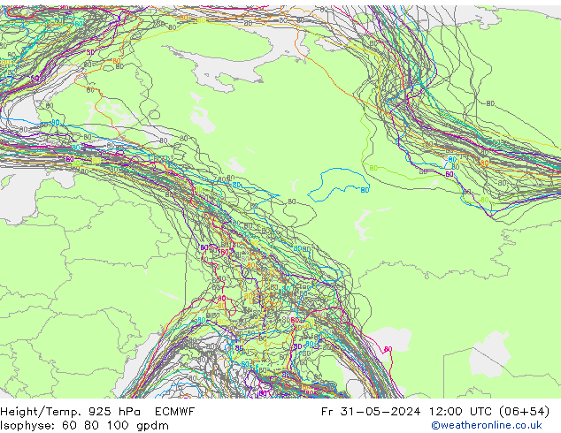 Géop./Temp. 925 hPa ECMWF ven 31.05.2024 12 UTC