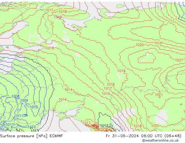 Yer basıncı ECMWF Cu 31.05.2024 06 UTC