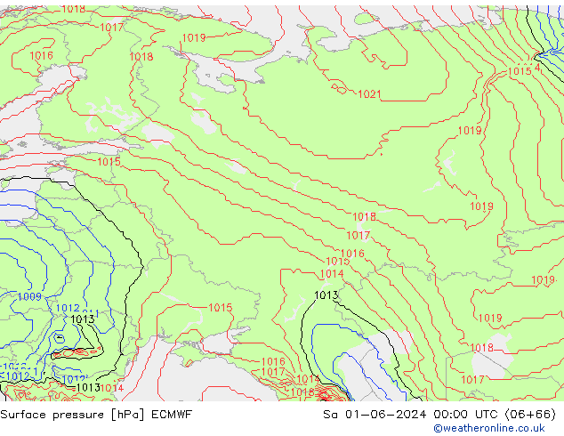 Yer basıncı ECMWF Cts 01.06.2024 00 UTC