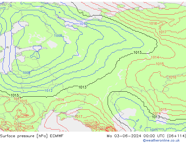 Yer basıncı ECMWF Pzt 03.06.2024 00 UTC