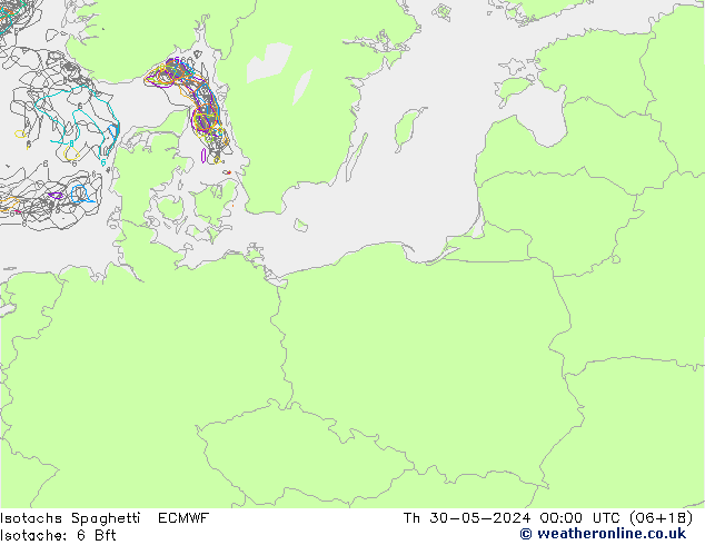 Isotachs Spaghetti ECMWF Qui 30.05.2024 00 UTC