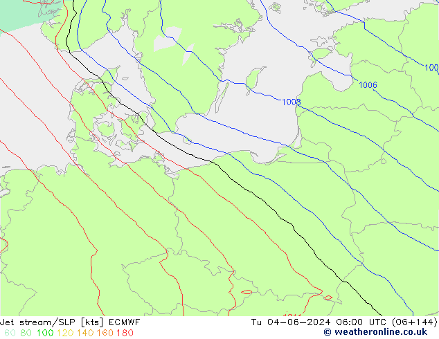 Corriente en chorro ECMWF mar 04.06.2024 06 UTC