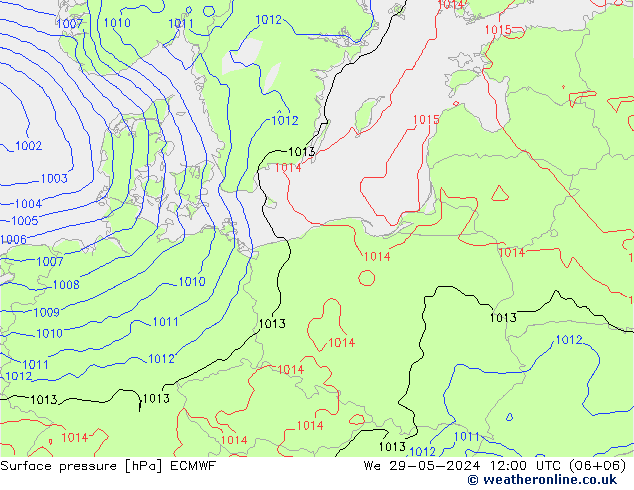 pression de l'air ECMWF mer 29.05.2024 12 UTC