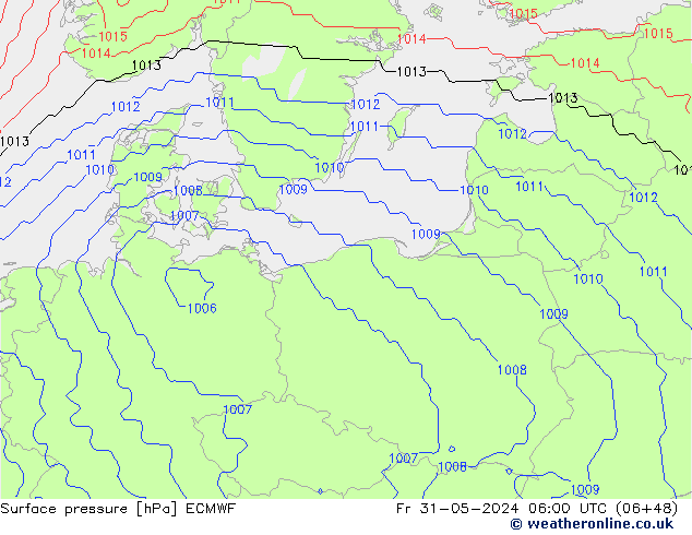 ciśnienie ECMWF pt. 31.05.2024 06 UTC