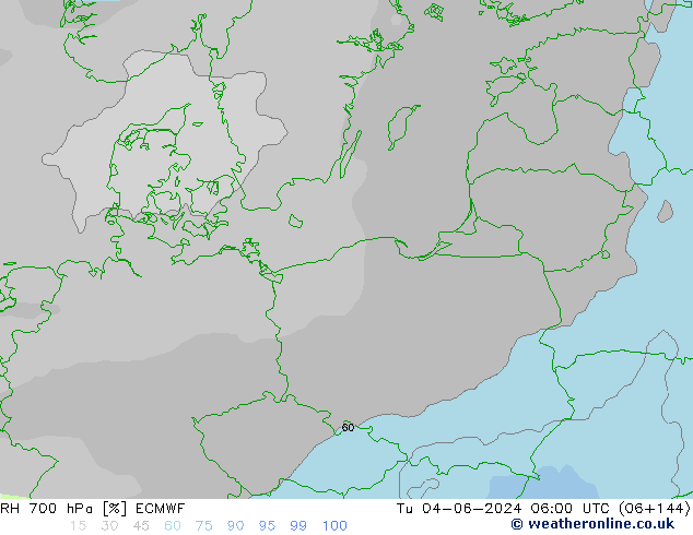 RH 700 hPa ECMWF Ter 04.06.2024 06 UTC