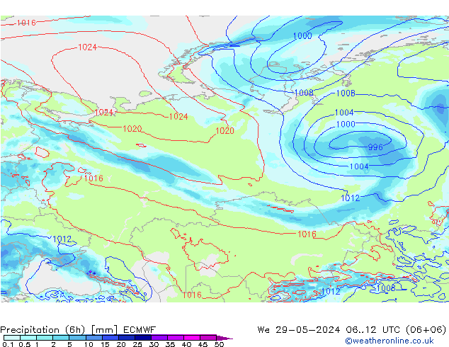 opad (6h) ECMWF śro. 29.05.2024 12 UTC