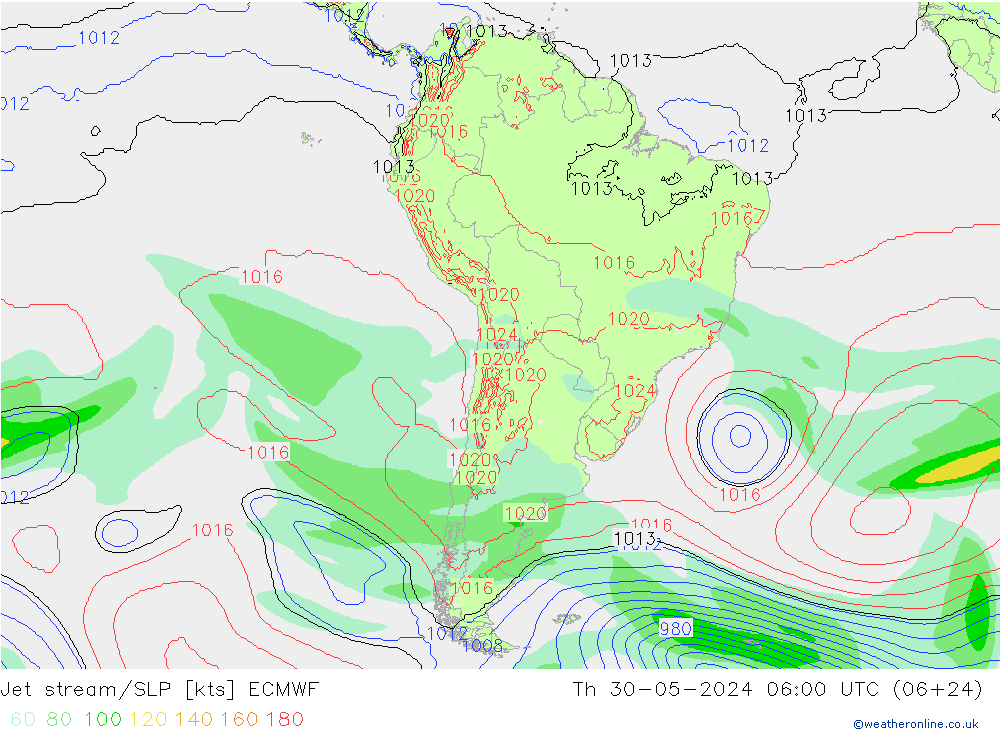 Straalstroom/SLP ECMWF do 30.05.2024 06 UTC