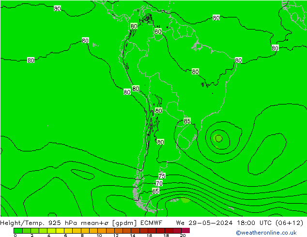 Height/Temp. 925 hPa ECMWF Qua 29.05.2024 18 UTC