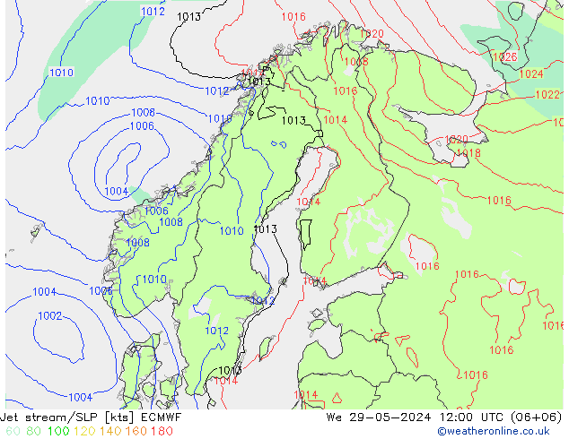Polarjet/Bodendruck ECMWF Mi 29.05.2024 12 UTC