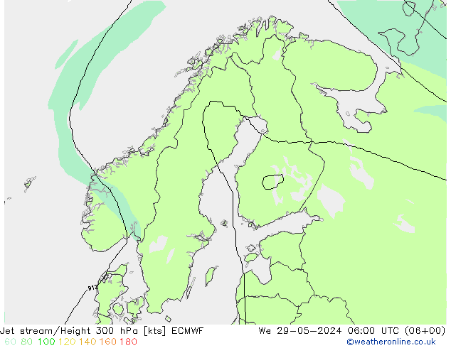 Jet stream/Height 300 hPa ECMWF St 29.05.2024 06 UTC