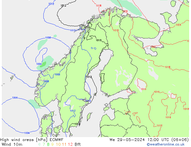 Izotacha ECMWF śro. 29.05.2024 12 UTC