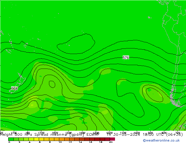 Géop. 500 hPa Spread ECMWF jeu 30.05.2024 18 UTC