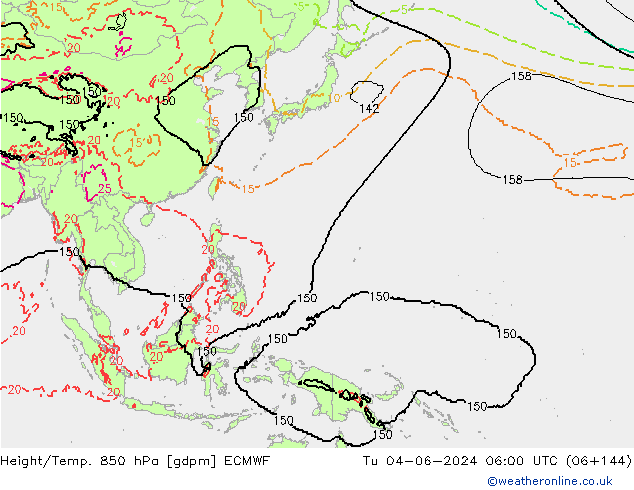 Height/Temp. 850 hPa ECMWF mar 04.06.2024 06 UTC