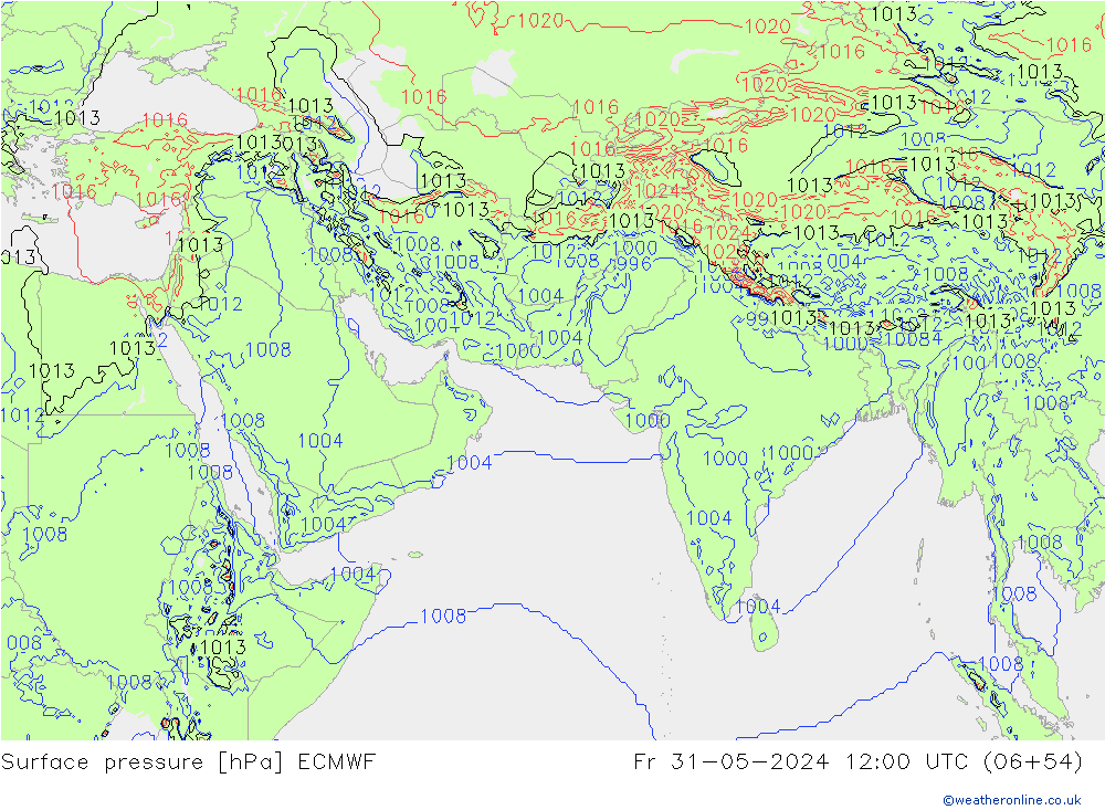 pressão do solo ECMWF Sex 31.05.2024 12 UTC