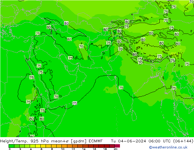 Height/Temp. 925 hPa ECMWF mar 04.06.2024 06 UTC