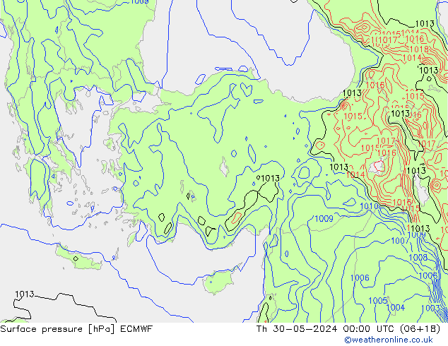 Yer basıncı ECMWF Per 30.05.2024 00 UTC