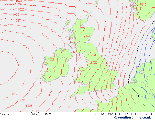 Pressione al suolo ECMWF ven 31.05.2024 12 UTC