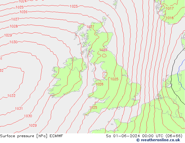 Luchtdruk (Grond) ECMWF za 01.06.2024 00 UTC