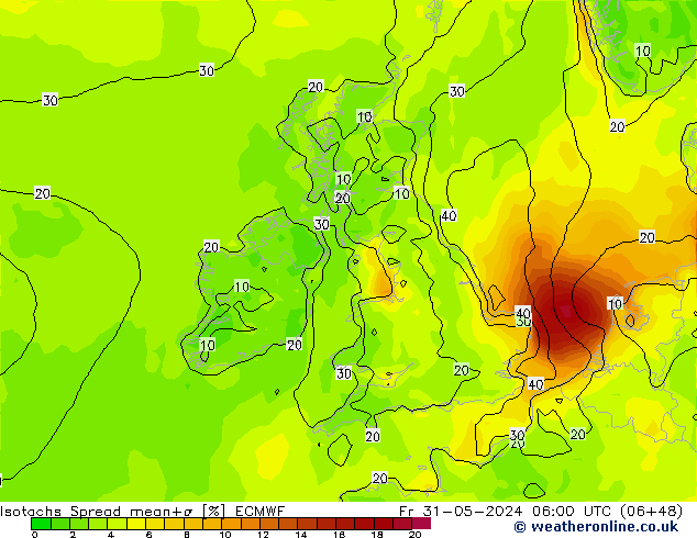 Eşrüzgar Hızları Spread ECMWF Cu 31.05.2024 06 UTC