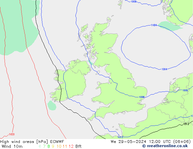 Windvelden ECMWF wo 29.05.2024 12 UTC