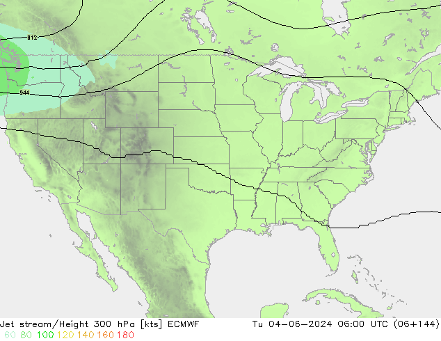 Straalstroom ECMWF di 04.06.2024 06 UTC