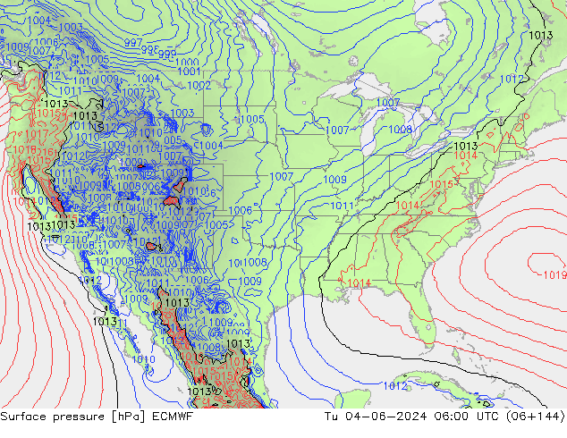 Yer basıncı ECMWF Sa 04.06.2024 06 UTC