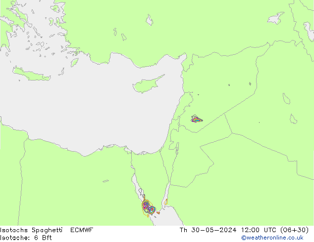 Izotacha Spaghetti ECMWF czw. 30.05.2024 12 UTC