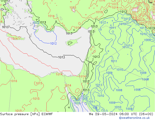 ciśnienie ECMWF śro. 29.05.2024 06 UTC