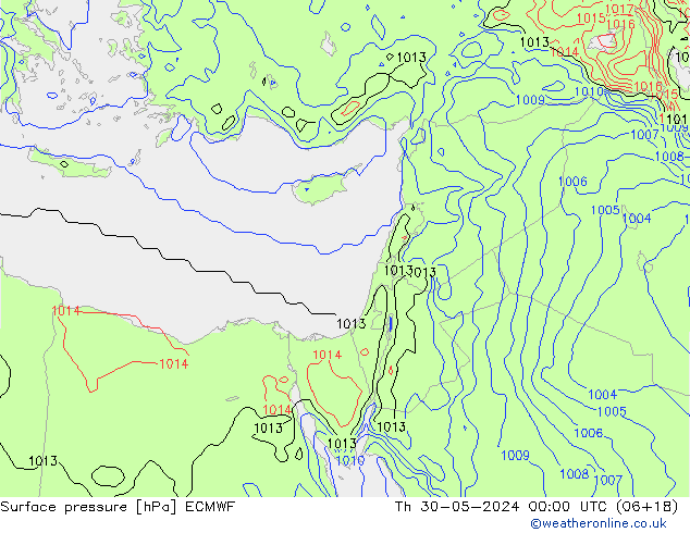 Pressione al suolo ECMWF gio 30.05.2024 00 UTC