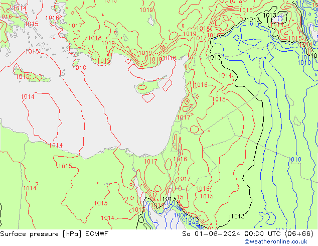 Atmosférický tlak ECMWF So 01.06.2024 00 UTC