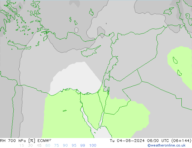 RH 700 hPa ECMWF Di 04.06.2024 06 UTC