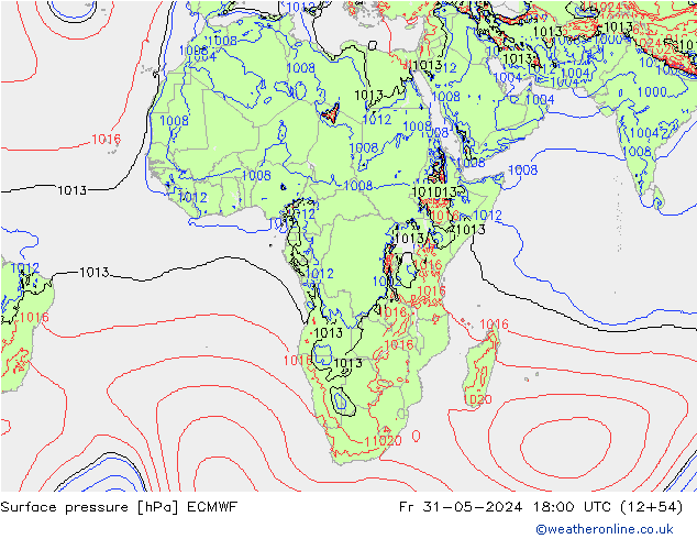 Yer basıncı ECMWF Cu 31.05.2024 18 UTC