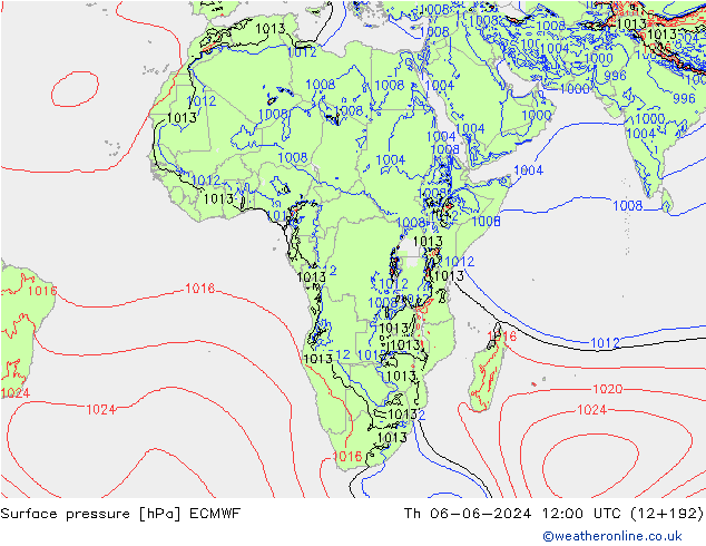 Yer basıncı ECMWF Per 06.06.2024 12 UTC