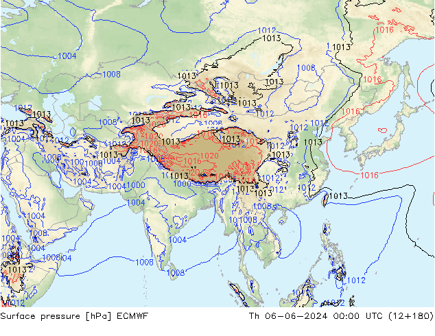 ciśnienie ECMWF czw. 06.06.2024 00 UTC