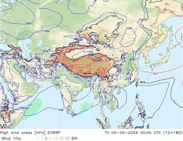 High wind areas ECMWF  06.06.2024 00 UTC