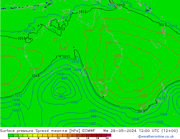 приземное давление Spread ECMWF ср 29.05.2024 12 UTC