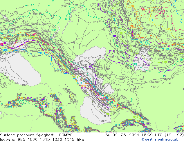 ciśnienie Spaghetti ECMWF nie. 02.06.2024 18 UTC