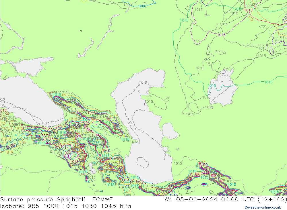 Surface pressure Spaghetti ECMWF We 05.06.2024 06 UTC