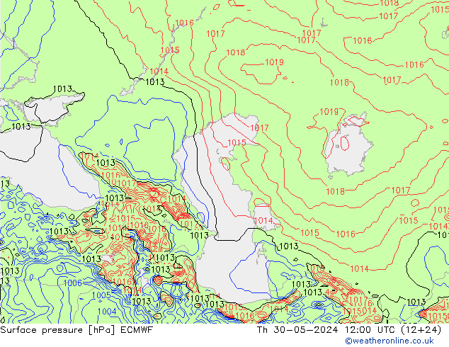 приземное давление ECMWF чт 30.05.2024 12 UTC