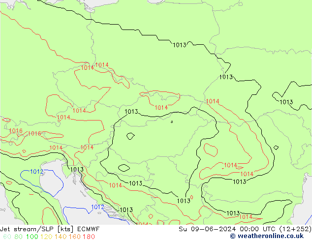 джет/приземное давление ECMWF Вс 09.06.2024 00 UTC
