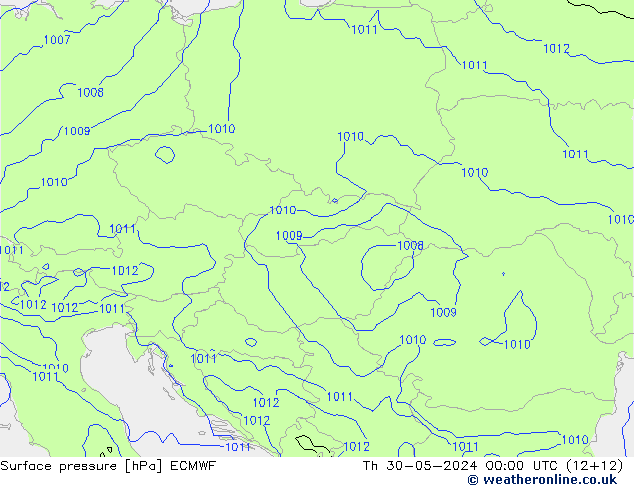 приземное давление ECMWF чт 30.05.2024 00 UTC