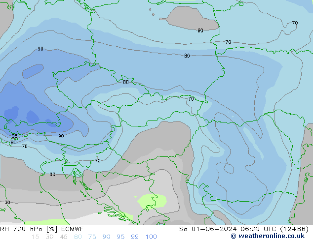 RH 700 hPa ECMWF  01.06.2024 06 UTC