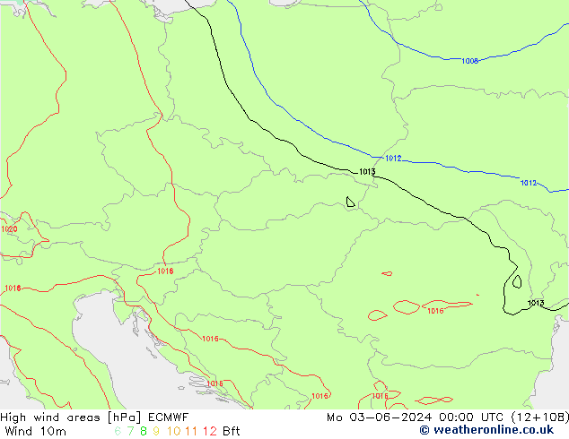 High wind areas ECMWF Mo 03.06.2024 00 UTC