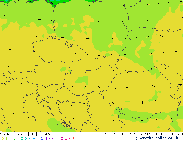 Surface wind ECMWF We 05.06.2024 00 UTC